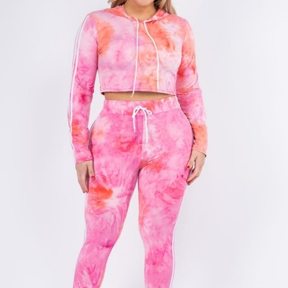 CLEARANCE! Tie dyed Hoodie set - Picture 10 of 11